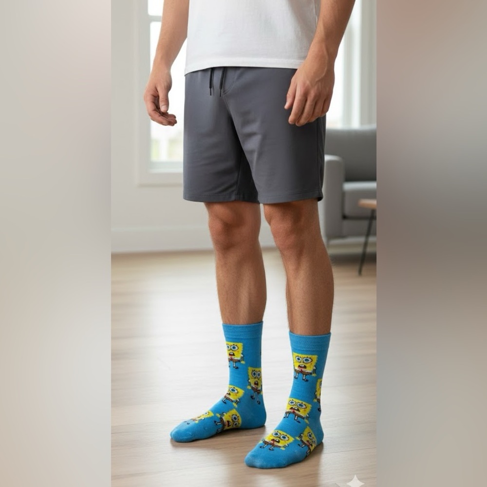 Nickelodeon Sponge Bob Square Pants socks Size Men's 6-12  blue novelty Socks